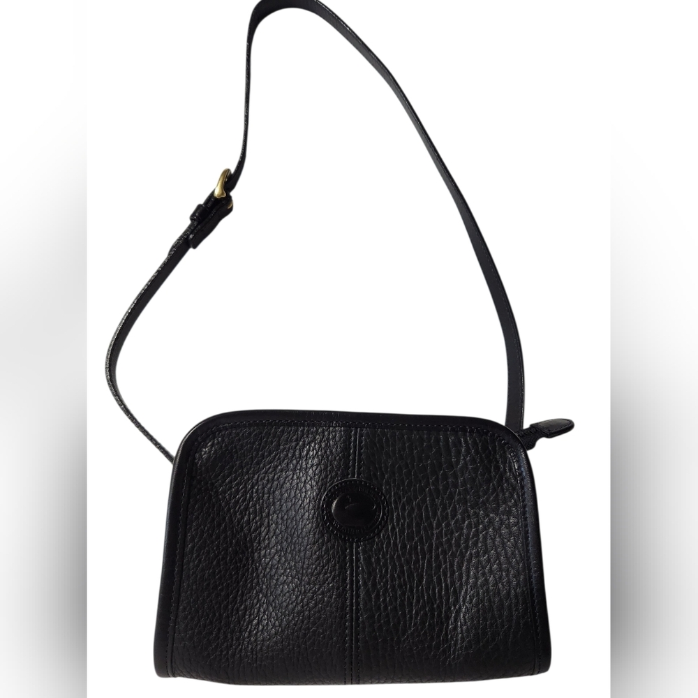 Dooney & Bourke Vintage Black All Weather Leather Mini Crossbody Bag EUC